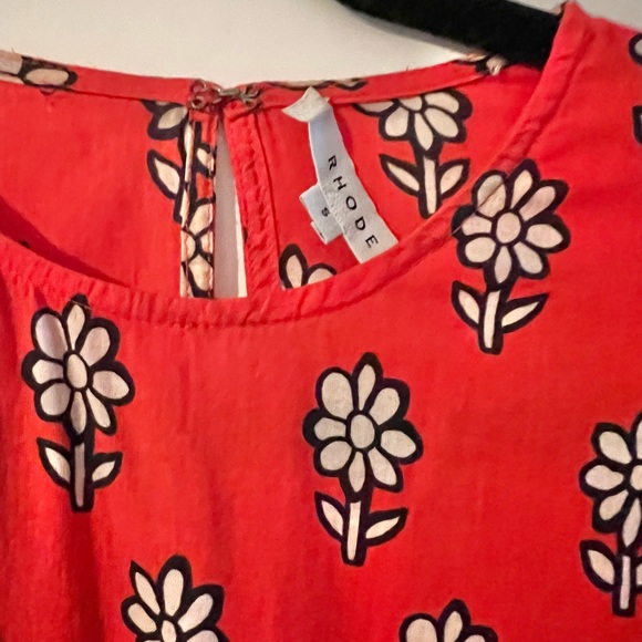 RHODE Ella Dress - Red Orange Flower Print - Picture 5 of 5